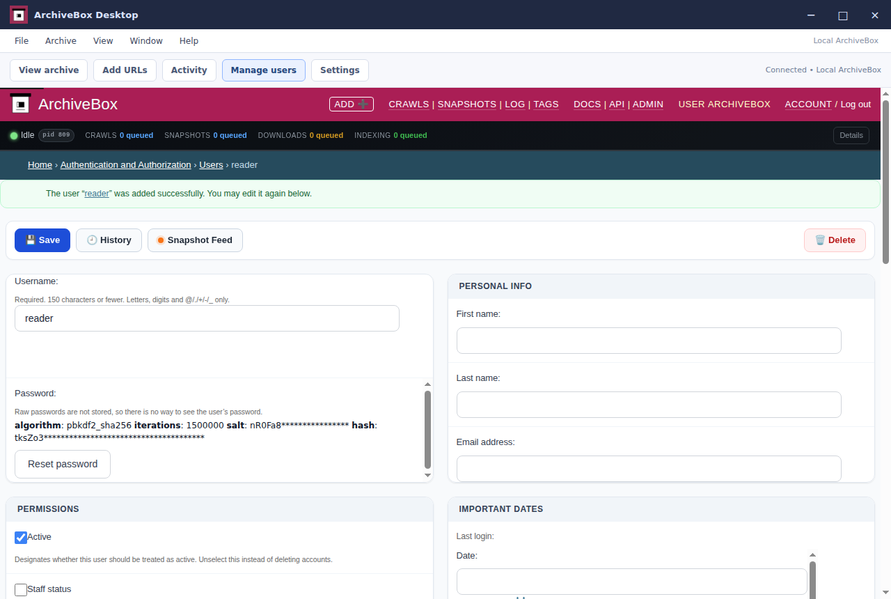 Edit a user — real Electron application